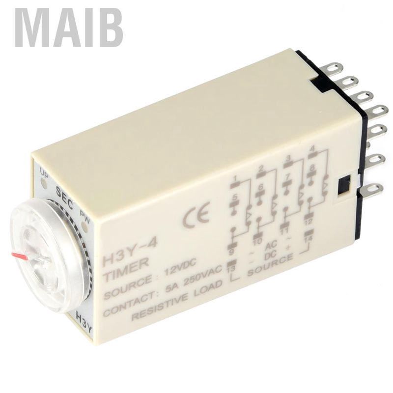 Rơ Le Hẹn Giờ H3y-4 14 Pin 12vdc Cho Xe Hơi