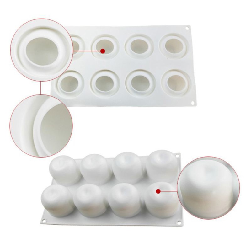 Khuôn Silicone Làm Bánh 8 Ngăn Hình Trái Cam