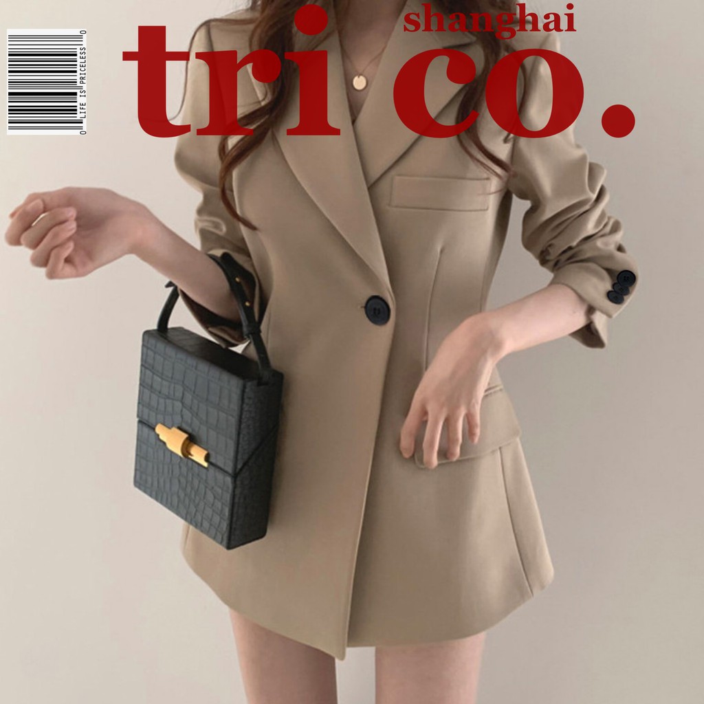 Áo khoác Blazer dáng rộng phong cách cổ điển Hàn Quốc 2021 thời trang dành cho nữ với 4 màu tùy chọn