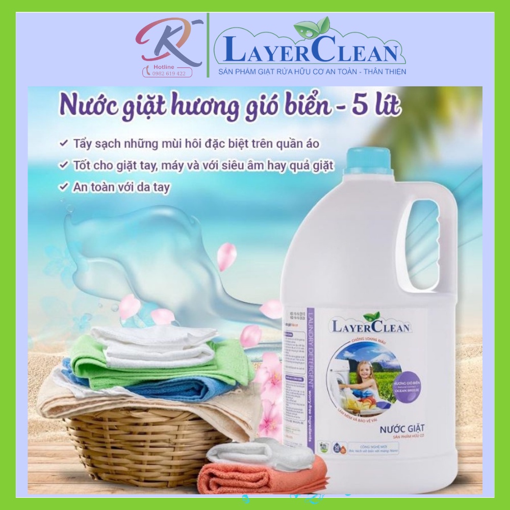 Nước giặt hữu cơ LayerClean loại 4 lít - Hương nước hoa - Dùng được với trẻ sơ sinh