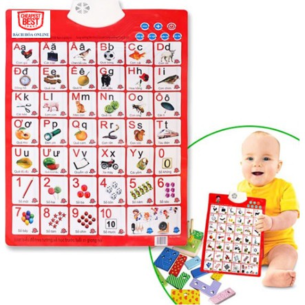 Xả kho Bảng chữ cái điện tử thông minh 5 tờ, bảng chữ cái điện từ thông minh 2 mặt tặng kèm pin con én.
