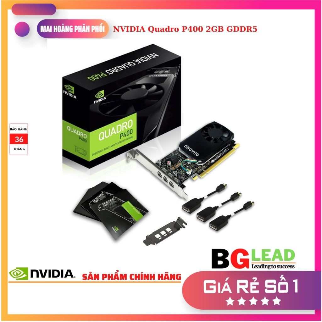 Card màn hình đồ họa|Card VGA| nVidia Quadro P400 2GB GDDR5  - Mai Hoàng phân phối và bảo hành toàn quốc