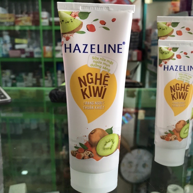 Sữa rửa mặt hazeline nghệ Kiwi làm trắng sáng da và ngừa mụn