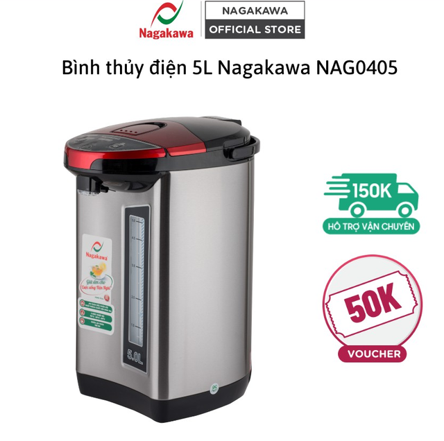 [Mã ELRE2TR giảm 6% đơn 200K] Bình thủy điện 5L Nagakawa NAG0405