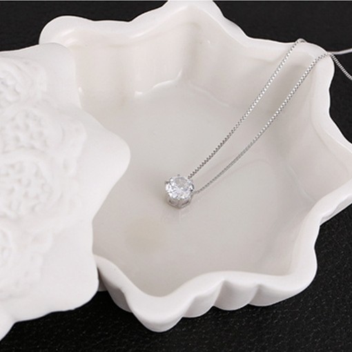 XiaoboACC Dây Chuyền Chuỗi Ngắn Đính Đá Pha Lê Zircon Phong Cách Hàn Quốc Thời Trang