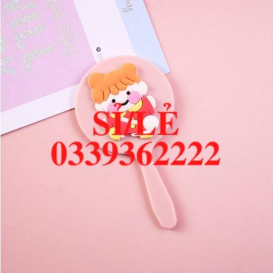 [ HAIANHSHOP ] Gương trang điểm mini cầm tay bỏ túi dáng tròn có cán cầm tiện dụng họa tiết hoạt hình &gt;