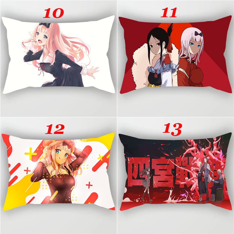 Vỏ Gối Chữ Nhật In Hình Anime Kaguya-sama - Love Is War Một Mặt Trang Trí Nhà Cửa