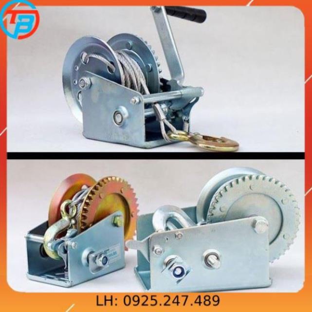 Tời Quay Tay 1000 LBS Tải Trọng 450 Kg Có Cáp Móc 8 Mét Liên Sơn