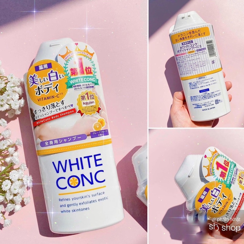 [FREE SHIP] Bộ Dưỡng Trắng Da Body White Conc Sữa Tắm Kem Dưỡng Thể Nhật Bản
