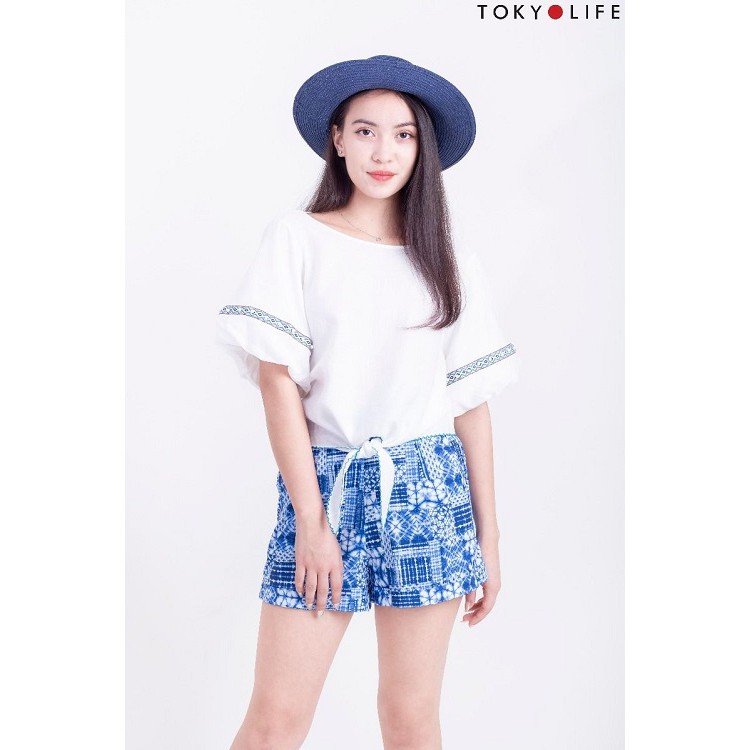 [Mã WABRSWK giảm 10% đơn 250K] Quần Shorts họa tiết Nữ TOKYOLIFE cạp khóa cao I9SHP501G