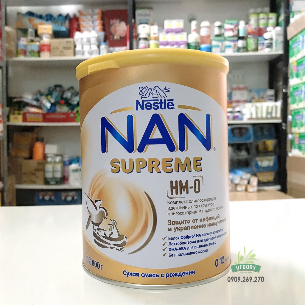 Sữa Nan Supreme Nga HMO 800g (cho bé dị ứng đạm bò)