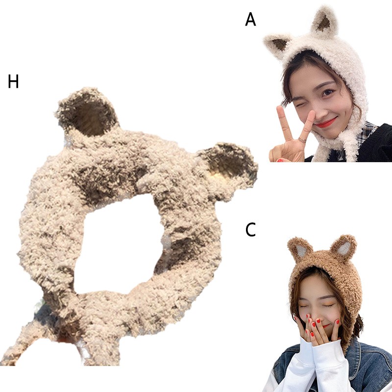 Mũ len tai mèo giữ ấm xinh xắn cho nữ
