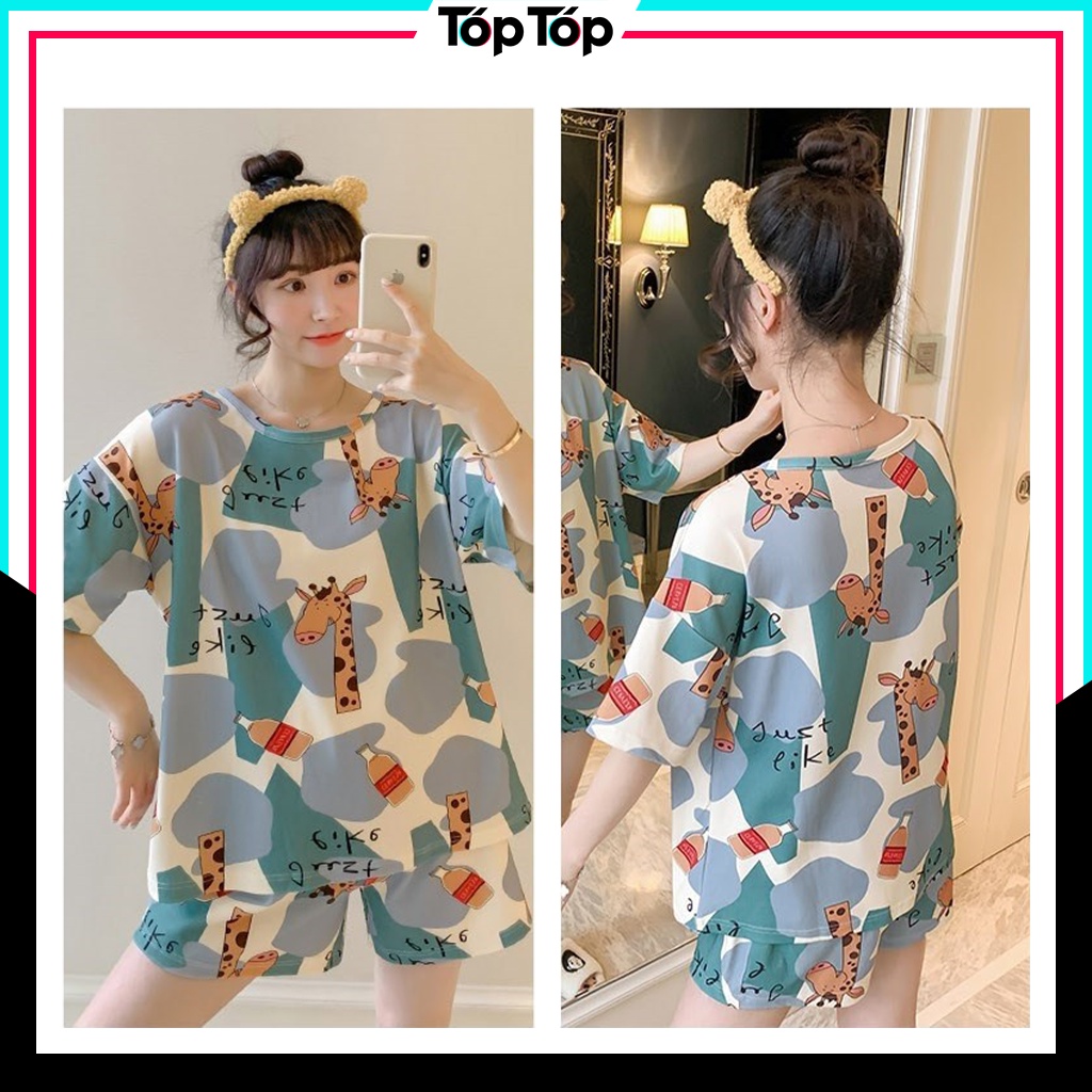 Đồ ngủ nữ cute tay ngắn chất cotton thun cao cấp mặc nhà dễ thương BCC01