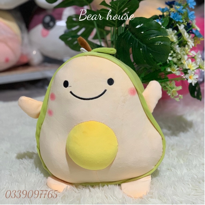 GẤU BÔNG GỐI ÔM HÌNH TRÁI BƠ CAO CẤP SIZE 40CM