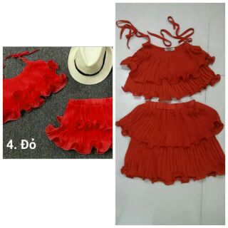 Váy 2 dây dập ly