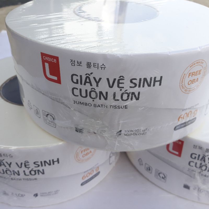 Giấy vệ sinh cao cấp 2 lớp cuộn lớn Choice L Lotte Hàn Quốc 600g chính hãng