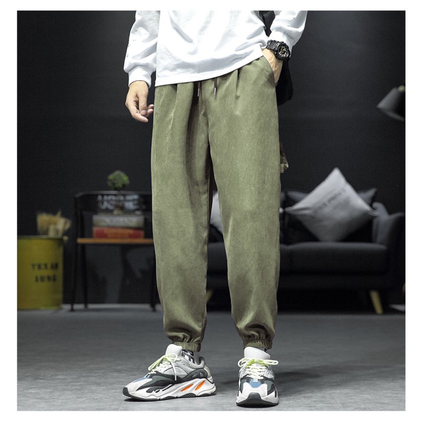Quần jogger đũi trơn cạp chun dài co giãn Cao Cấp - Nhiều Màu Lựa Chọn .