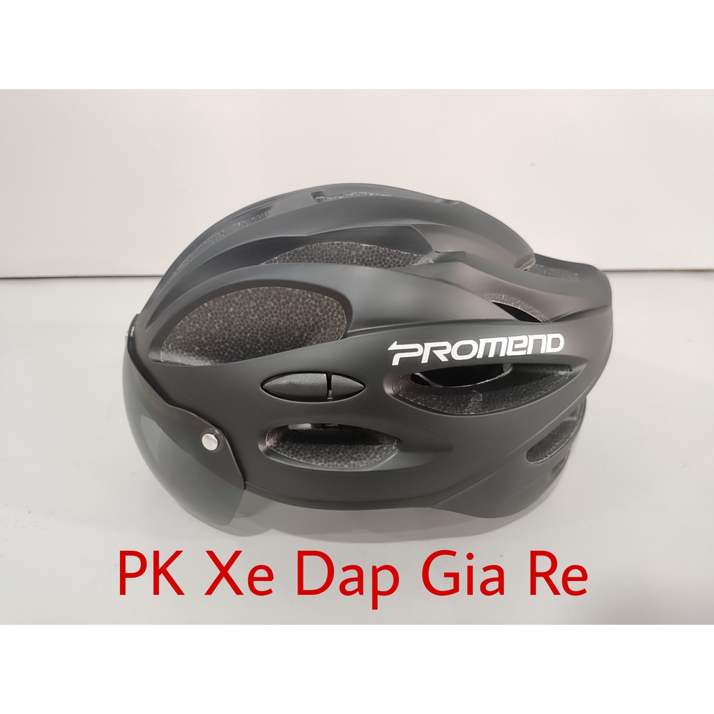 Mũ bảo hiểm xe đạp Promend TK-12H09 có kính, Mũ bảo hiểm xe đạp đua, xe đạp leo núi cao cấp