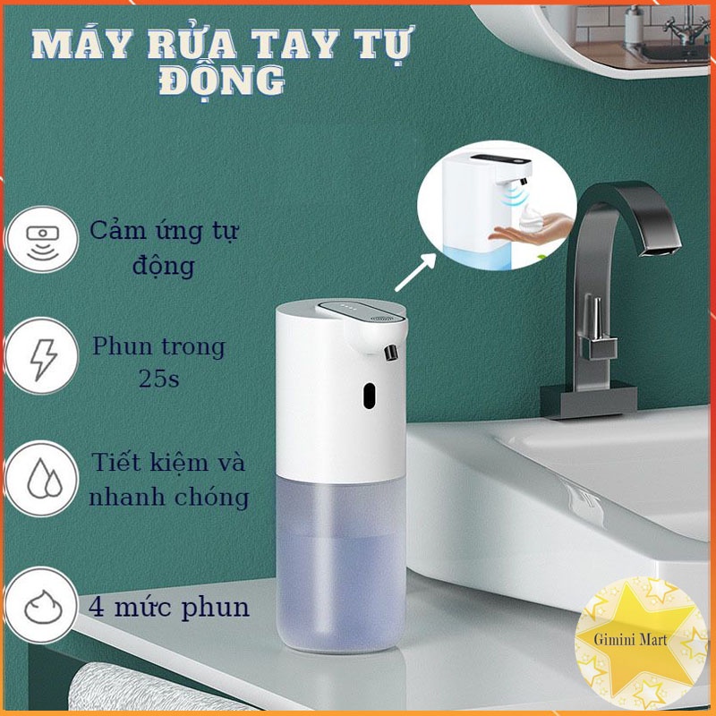 Máy rửa tay tự động cảm ứng, giúp loại bỏ virus và vi khuẩn trên tay. Gồm 3 máy tạo gel,tạo sương và tạo bọt