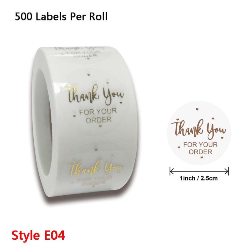 Cuộn 500 nhãn dán Thank You/Pretty Things Inside/Thank You for Your Order chuyên dụng để trang trí