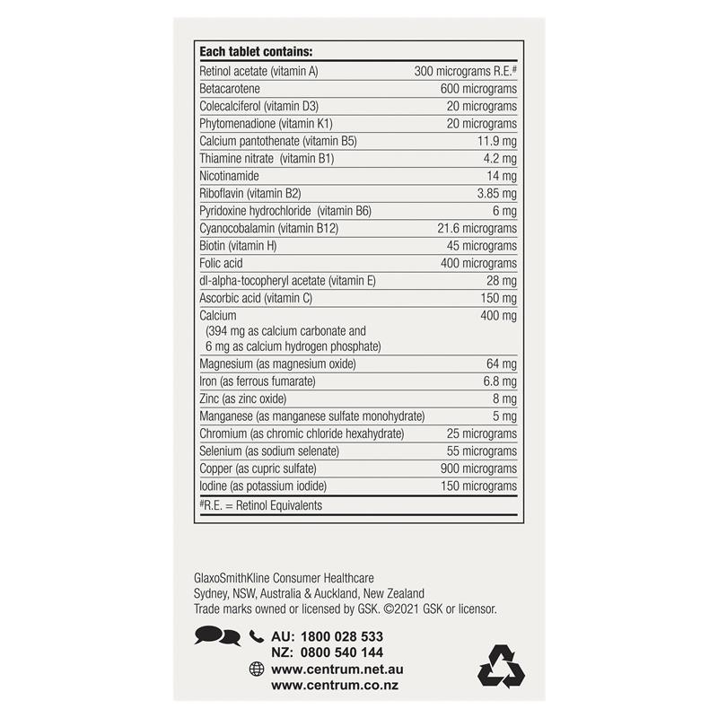 Vitamin tổng hợp dành cho nữ giới Centrum for women 90 viên của Úc