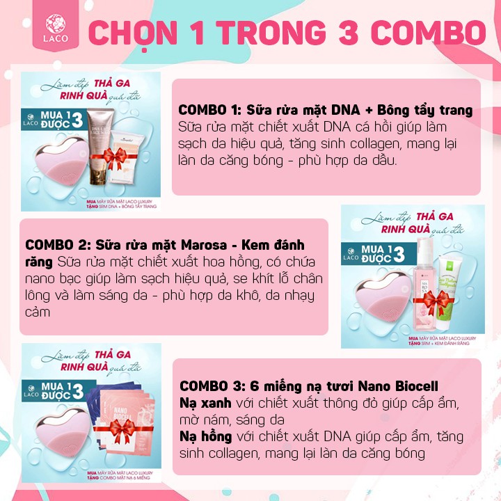 [Mã COS1505 giảm 8% đơn 300K] Máy Rửa Mặt Laco Luxury + KÈM QUÀ TẶNG | BigBuy360 - bigbuy360.vn