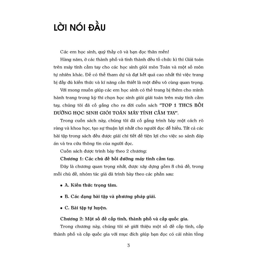Sách Top 1 THCS Bồi Dưỡng Học Sinh Giỏi Toán - Máy Tính Cầm Tay