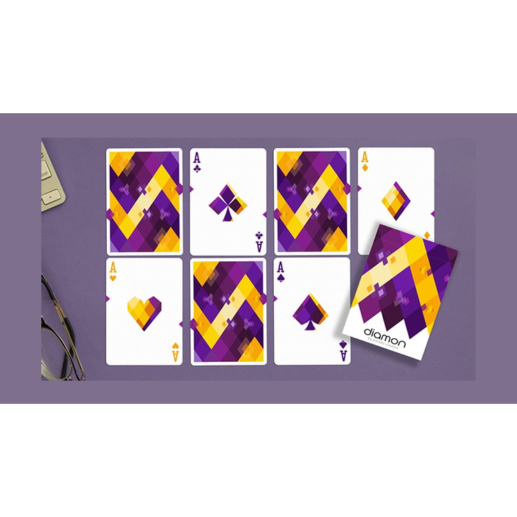 Bài Mỹ ảo thuật cao cấp USA: Diamon Playing Cards N° 14 Purple Star Playing Cards by Dutch Card House Company