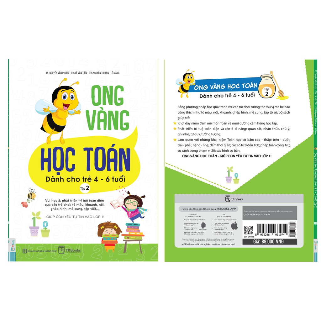 Sách - Ong Vàng Học Toán Dành Cho Trẻ 4-6 tuổi Tập 2 - Học Kèm App Online