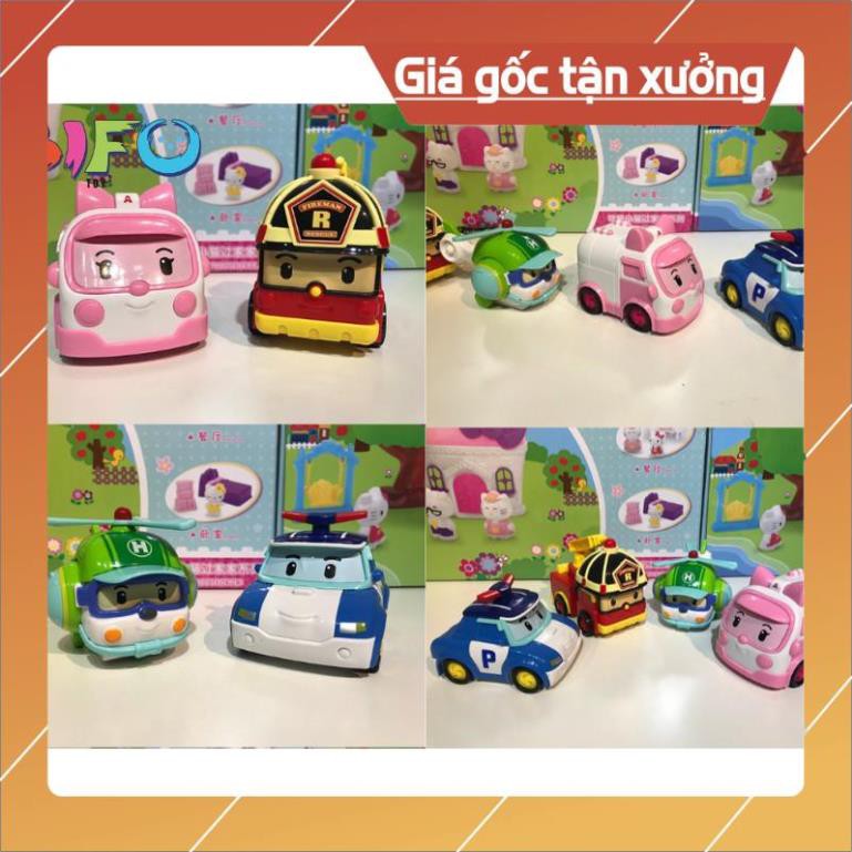 Đồ chơi biến hình biệt đội Robocar Poli 4 xe lắp ráp Policar 2 trong 1