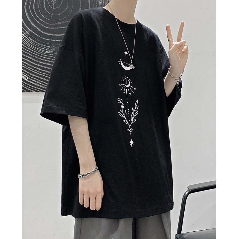 Áo Thun Nam Tay Lỡ Cổ Tròn In Họa Tiết Hoa Lá Mặt Trăng Phong Cách Trẻ Trung Thời Trang Zenkonu TOP NAM 1000144 | BigBuy360 - bigbuy360.vn