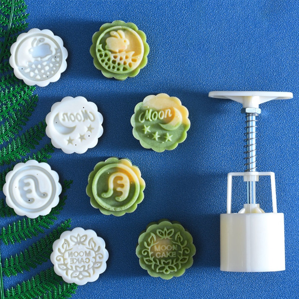 Khuôn Nhấn Tay Làm Bánh Trung Thu DIY Tiện Dụng