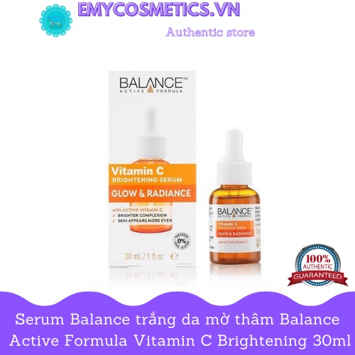 Serum Balance trắng da mờ thâm Balance Active Formula Vitamin C Brightening 30ml