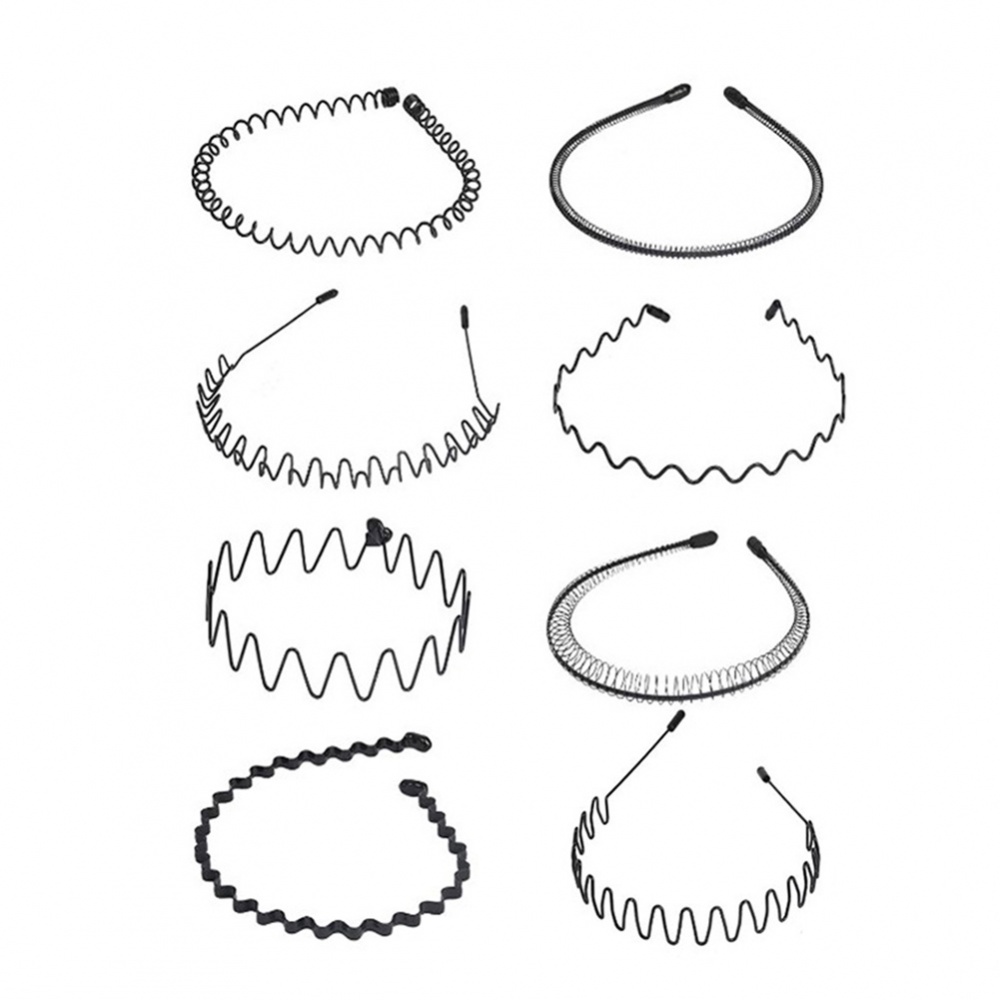 Set 8 Băng Đô Cài Tóc Thể Thao Bằng Kim Loại Chống Trượt Thời Trang Cho Nam