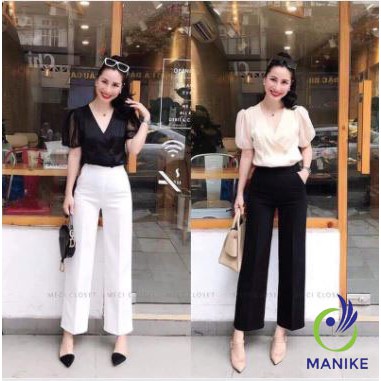 Quần Suông Ống Rộng Lưng Cao Khóa Sườn M003_Quần Ống Rộng Chất Vải Đẹp kiểu hàn quốc Cho Phái Đẹp