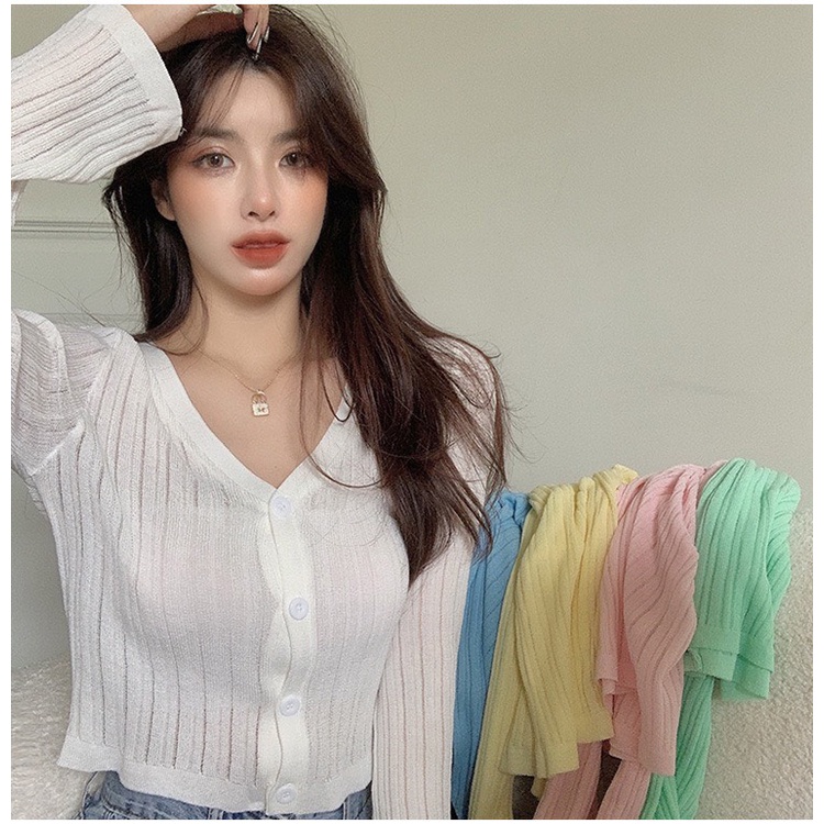 [ÁO CHOÀNG LEN] Áo Cadigan Nữ, Cardigan Croptop Chất Len Giấy Nhiều Màu | BigBuy360 - bigbuy360.vn