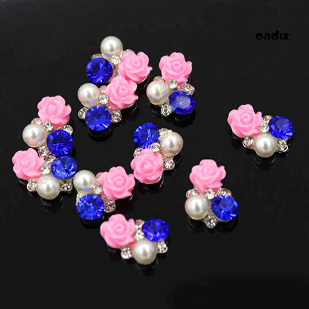 [Hàng mới về] Bộ 10 hạt đá đính trang trí móng tay 3D thời trang sành điệu