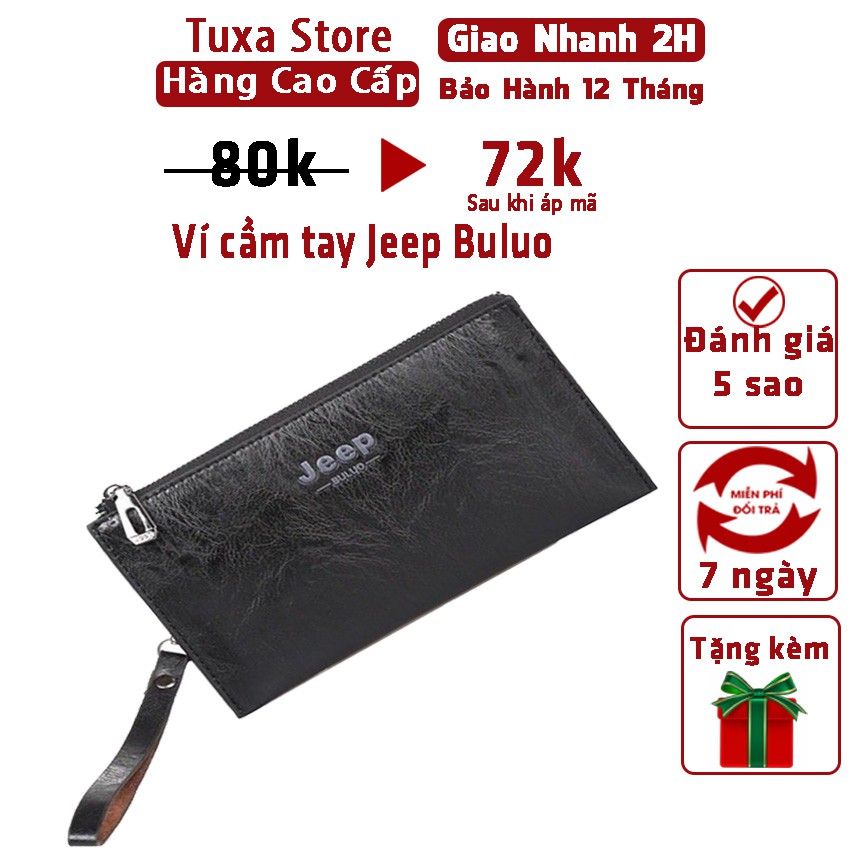 Ví cầm tay Jeep Buluo 2N Sang Trọng Cao Cấp - Bóp cầm tay nam nữ-Tuxa