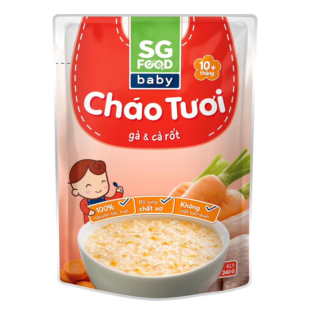 Cháo tươi Baby Sài Gòn Food Gà & Cà rốt 240g