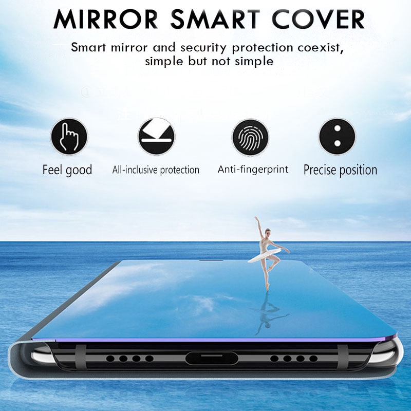 Ốp điện thoại nắp gập tráng gương thông minh dành cho Samsung Galaxy A21s M21 M31 A10s A20s A30s A50s A70s M30S