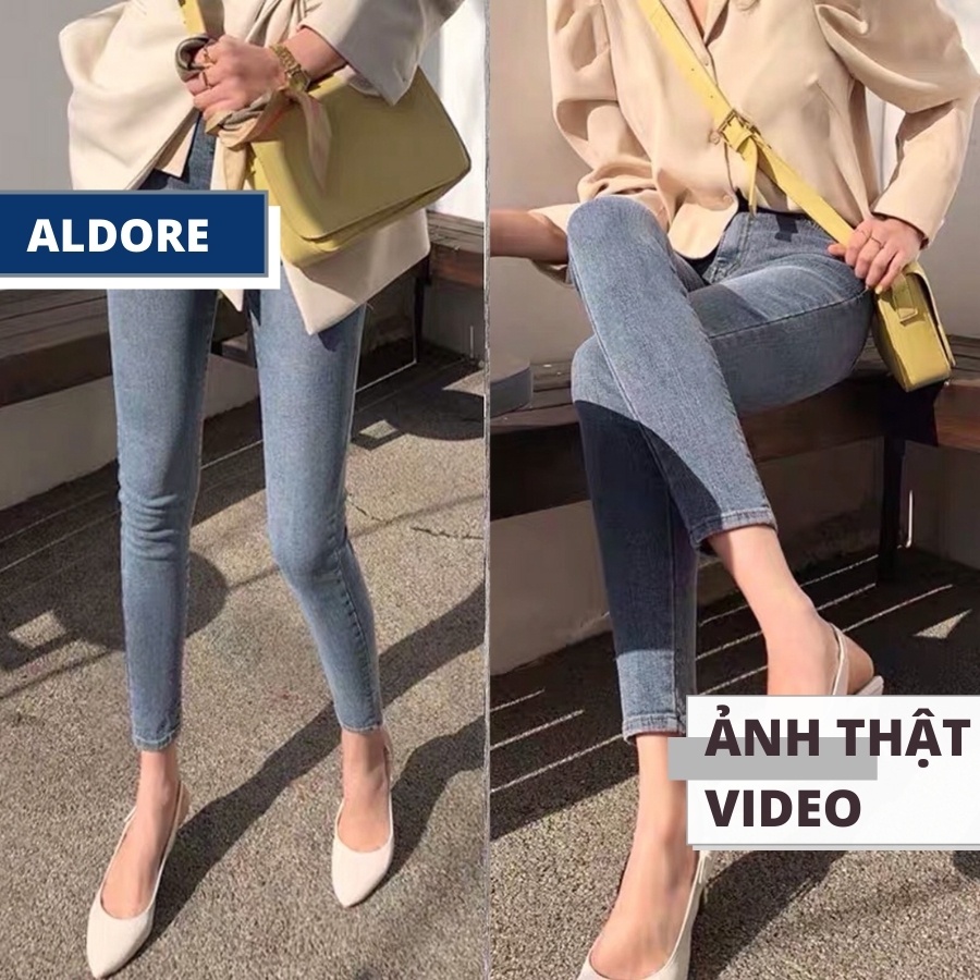 QUẦN JEAN SKINNY DÁNG ÔM CẠP CAO CHẤT CO DÃN SIÊU MỀM TÔN DÁNG MÀU XANH NHẠT - MÃ HQ01