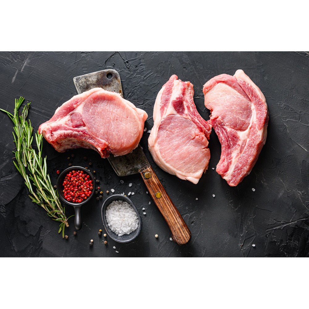 Sườn Cốt Lết Heo, Sườn Cốt Lết Lợn, Nhập Khẩu Cắt Khúc 1kg, Sơ Chế Sạch Sẽ, Vệ Sinh An Toàn Thực Phẩm, Ship Hỏa Tốc