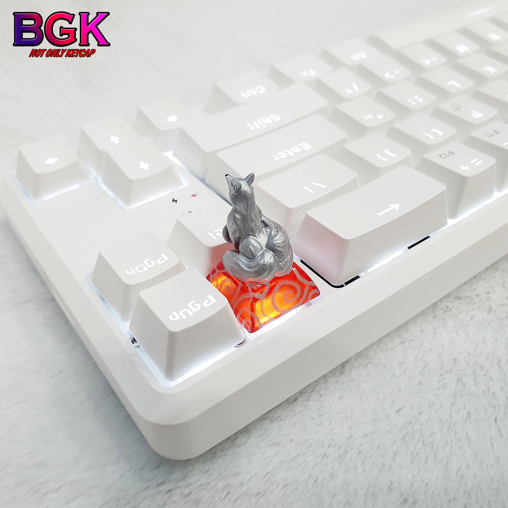 Keycap Lẻ Artisan Blink Fox Hearthstone Cực đẹp ( Đế Xuyên LED, Keycap bàn phím cơ,keycap resin độc lạ )