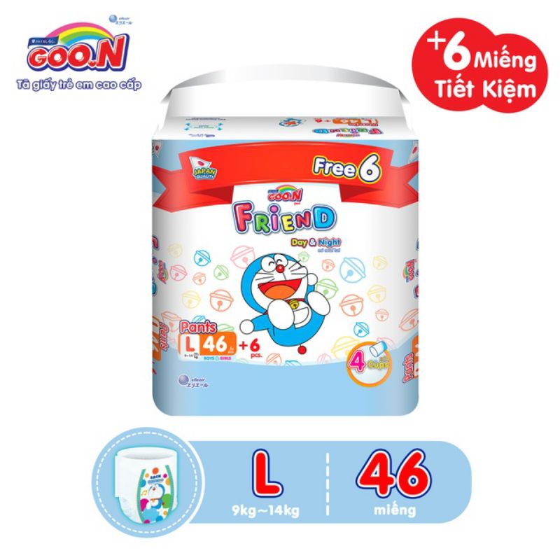 [Mẫu mới] Tã Quần BỈM GooN Friend tặng 6 miếng M54+6/L46+6/XL40+6/XXL34+6