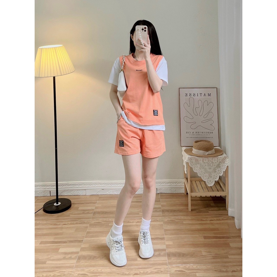 Sét bộ đồ nữ 2 món phối màu ( Sét bộ tt phối thụng siêu cá tính )