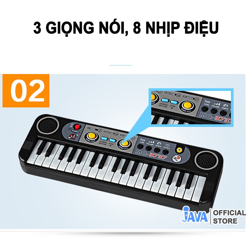 [ TẶNG MIC CÓ DÂY CAO CẤP ] Đàn ORGAN 37 phím Piano - Âm thanh chất lượng