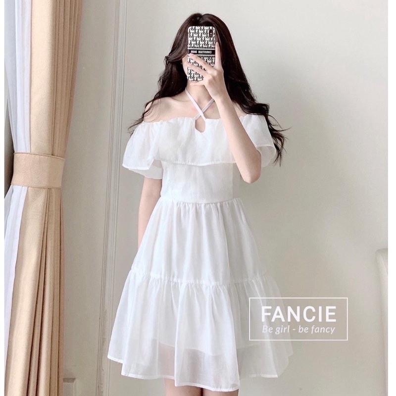 Váy trễ vai bèo váy xoè 2 tầng dáng ngắn công chúa đi biển, đi tiệc, kỷ yếu xinh. MIALA
