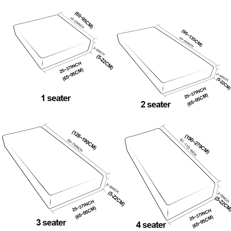 Áo Bọc Ghế Sofa 4 Kích Cỡ Vỏ bọc ghế sofa 1/2/3/4 chỗ ngồi tùy chọn cao cấp