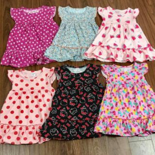 Combo 3 váy cotton hè cho bé gái