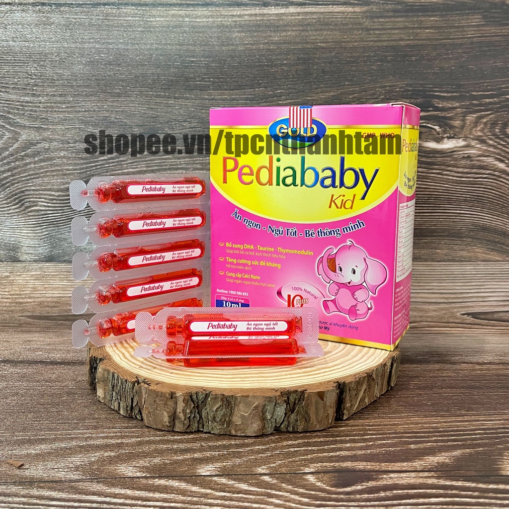 Siro PEDIBABY giúp bé ăn ngủ ngon, hỗ trợ tăng cường sức đề kháng - Hộp 20 ống